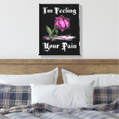 Roze Roos in Wanhoop Witte Tekst Canvas Afdruk (Insitu (Slaapkamer))