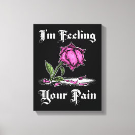 Roze Roos in Wanhoop Witte Tekst Canvas Afdruk