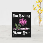 Roze Roos in Wanhoop Witte Tekst Kaart (Gele Bloem)
