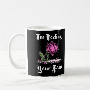 Roze roos in wanhoop Witte tekst Koffiemok