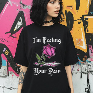 Roze Roos In Wanhoop Witte Tekst Vrouwen T-shirt