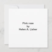 Roze roos kaart (Achterkant)