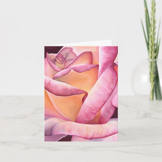 Roze Roos Kaart (Voorkant)