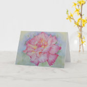Roze Roos Kaart (Gele Bloem)