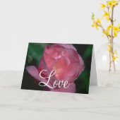 Roze Roos Kaart (Gele Bloem)