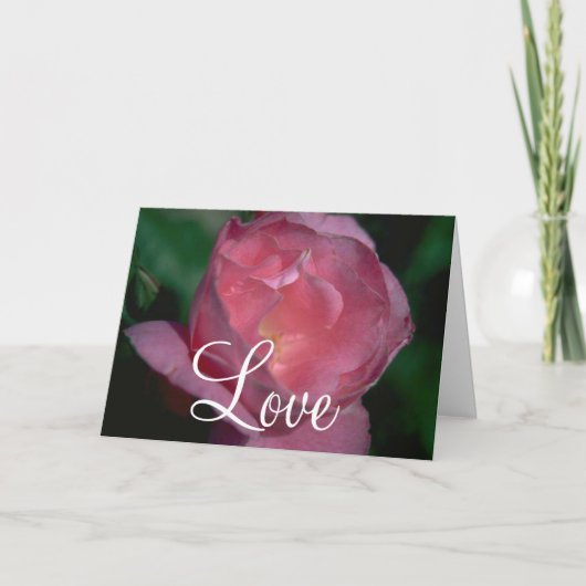 Roze Roos Kaart (Voorkant)