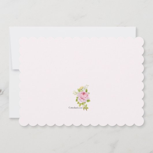 Roze Roos Kaart (Achterkant)