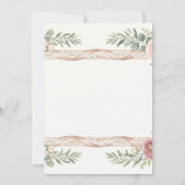 Roze Roos Kant Werk Bruiloft Kaart (Achterkant)
