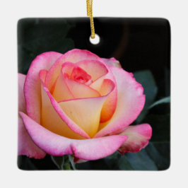 Roze Roos Keramisch Ornament