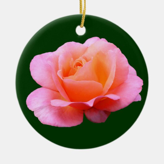 Roze Roos Keramisch Ornament (Voorkant)