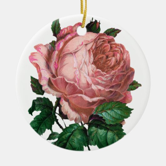 ROZE ROOS KERAMISCH ORNAMENT (Voorkant)