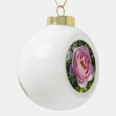 Roze Roos Keramische Bal Ornament (Links)