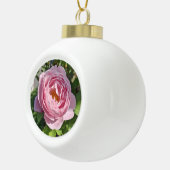 Roze Roos Keramische Bal Ornament (Rechts)
