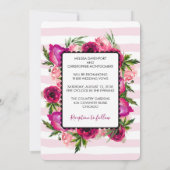 Roze Roos & Klaproos Bloemboeket Bruiloft Kaart (Achterkant)