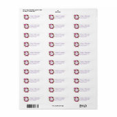 Roze roos & klaproos bloemboeket etiket (Full Sheet)
