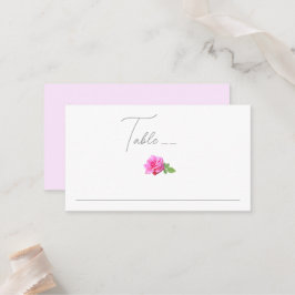 Roze Roos Klassieke Minimalistische Trouwdag Plaatskaartje