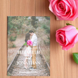 Roze Roos Klassieke Minimalistische Trouwdag Save The Date