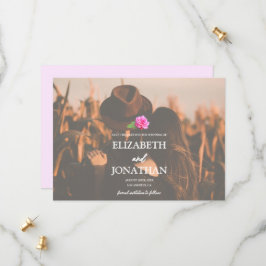 Roze Roos Klassieke Minimalistische Trouwdag Save The Date