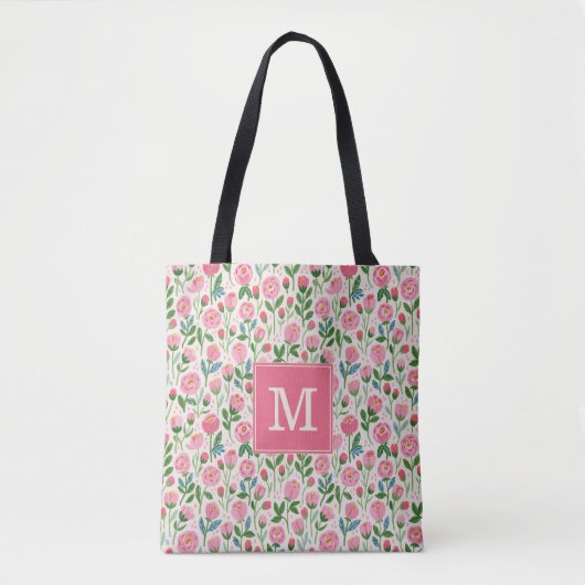 Roze Roos Knop Bloem Tas (Voorkant)