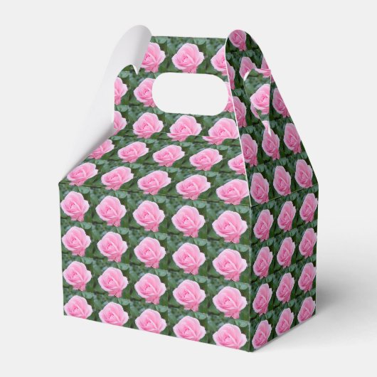 Roze Roos Knop Favor Doos Bedankdoosjes (Voorkant Zijde)