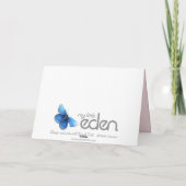 Roze roos knop trouw bedankkaart landschap (Achterkant)