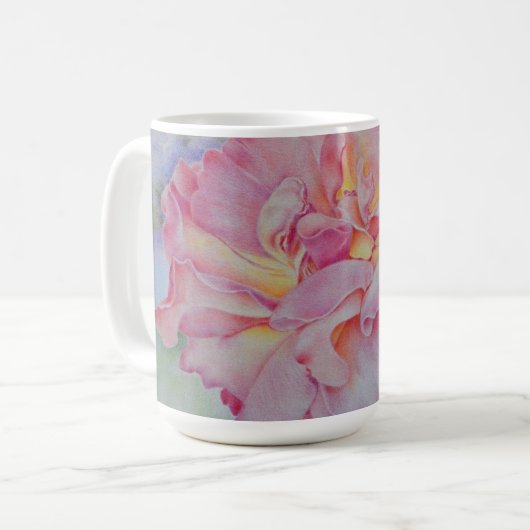 Roze Roos Koffiemok (Voorkant links)
