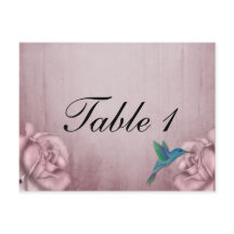 Roze Roos Kolibrie Tafelnummer