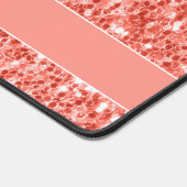 Roze roos koraal glanzend glitter fonkelt Monogram Bureaumat (Hoek)