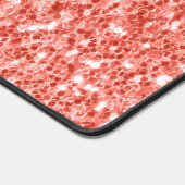 Roze roos koraal glanzend glitter schittert bureaumat (Hoek)