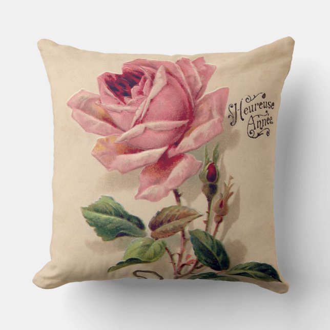 Roze  Roos Kussen (Voorkant)