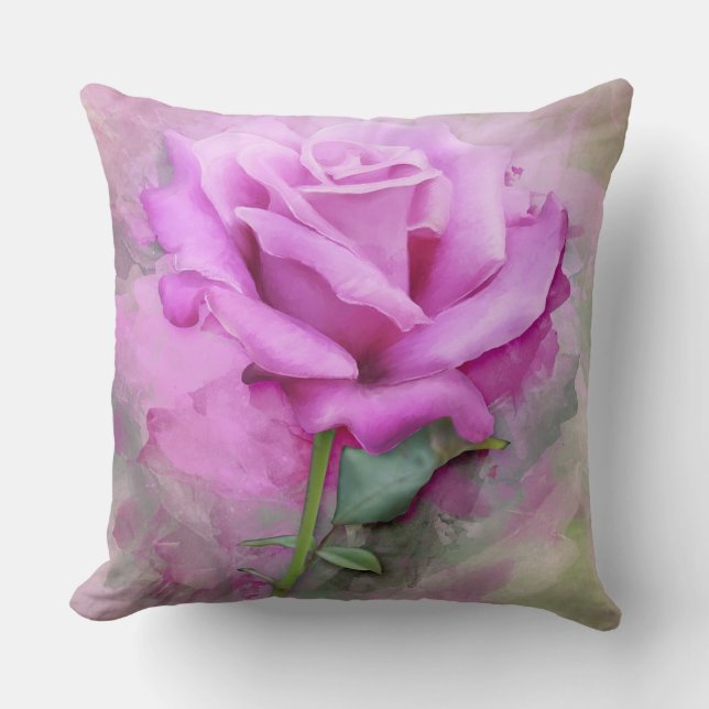 Roze Roos Kussen (Voorkant)