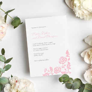 roze Roos Lace Pattern Weddenschap Kaart