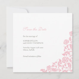 -roze Roos Lace Square Weddenschap Save The Date