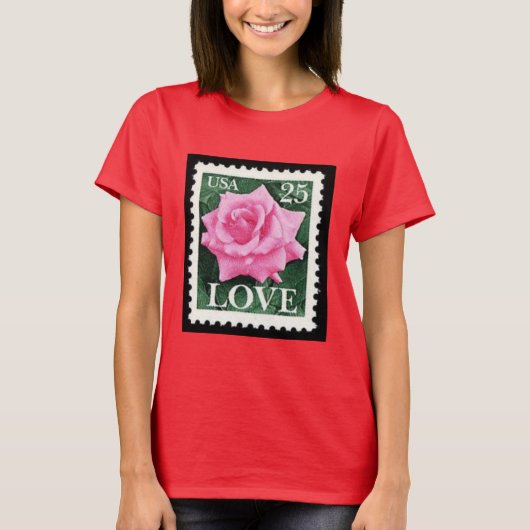 Roze Roos Liefde T-shirt (Voorkant)
