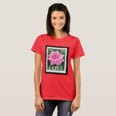 Roze Roos Liefde T-shirt (Voorkant volledig)