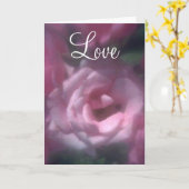 Roze Roos Liefdeskaart Kaart (Gele Bloem)