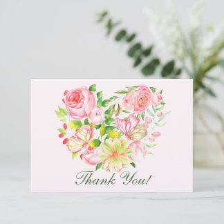 Roze Roos Liefste Bedankkaartjes Bedankkaart