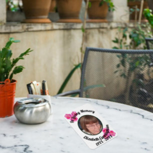 Roze Roos Lieve Herinnering Foto Herdenking Magneet
