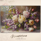 Roze Roos & Lila Boeket Bloemen Fine Art Legpuzzel