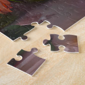  Roze Roos & Lila Boeket Bloemen Fine Art Legpuzzel (Zijkant)