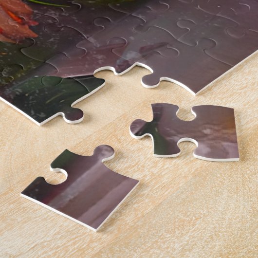 Roze Roos & Lila Boeket Bloemen Fine Art Legpuzzel (Zijkant)