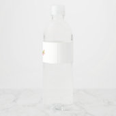 Roze Roos Lint Monogram Trouwdag Waterfles Etiket (Achterkant)