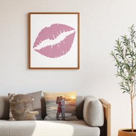 Roze Roos Lipstick Lipjes Poster