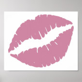 Roze Roos Lipstick Lipjes Poster (Voorkant)