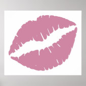 Roze Roos Lipstick Lipjes Poster (Voorkant)