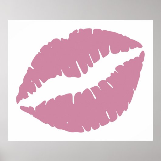 Roze Roos Lipstick Lipjes Poster (Voorkant)
