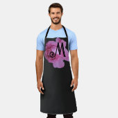  roze roos M monogram aanpasbare bloemen Schort (Gedragen)