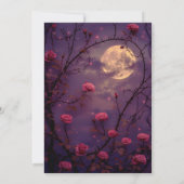 Roze Roos Maan Bruiloft Kaart (Achterkant)