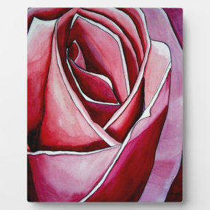 Roze roos macro bloem waterverf abstracte kunst fotoplaat