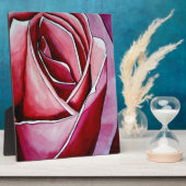 Roze roos macro bloem waterverf abstracte kunst fotoplaat (Zijkant)